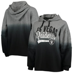 Las Vegas Raiders Touch Women's Superstar Dip-Dye Pullover Hoodie - Heathered Gray/Black for sale