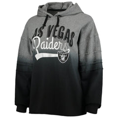 Las Vegas Raiders Touch Women's Superstar Dip-Dye Pullover Hoodie - Heathered Gray/Black for sale