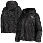 Las Vegas Raiders MSX by Michael Strahan Women's Charlotte Full-Zip Hoodie Puffer Jacket - Black cheap