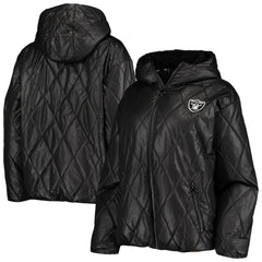Las Vegas Raiders MSX by Michael Strahan Women's Charlotte Full-Zip Hoodie Puffer Jacket - Black cheap