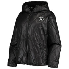 Las Vegas Raiders MSX by Michael Strahan Women's Charlotte Full-Zip Hoodie Puffer Jacket - Black cheap