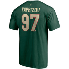 Kirill Kaprizov Minnesota Wild Fanatics Authentic Stack Name & Number T-Shirt - Green T-shirts