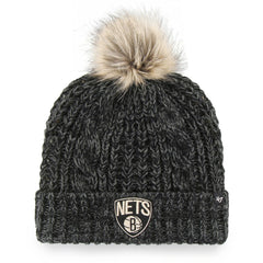 Brooklyn Nets '47 Women's Meeko Cuffed Knit Hat with Pom - Black sale