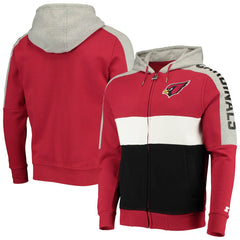 Arizona Cardinals Starter Playoffs Color Block Full-Zip Hoodie - Cardinal/Black on sale