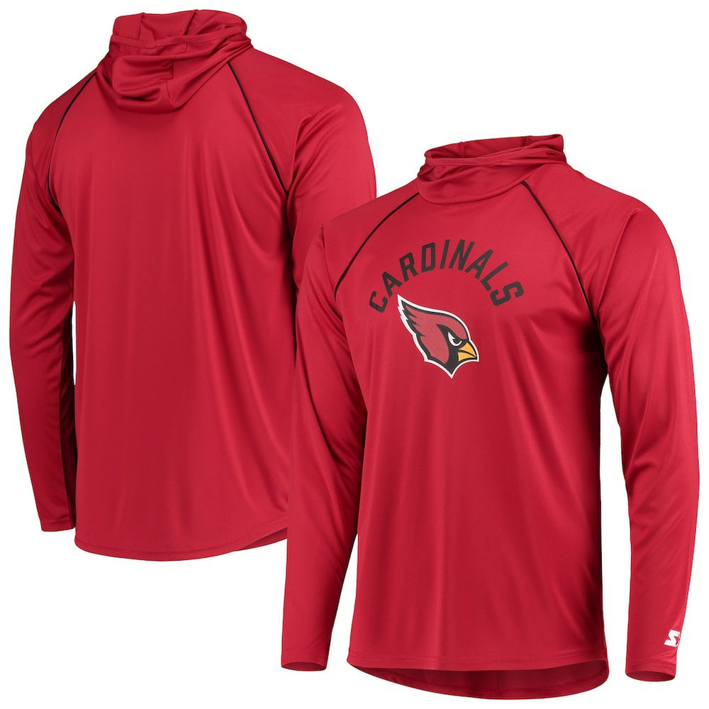 Arizona Cardinals Starter Raglan Long Sleeve Hoodie T-Shirt - Cardinal cheap