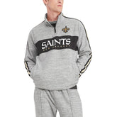 New Orleans Saints Tommy Hilfiger Mario Quarter-Zip Jacket - Heathered Gray sale
