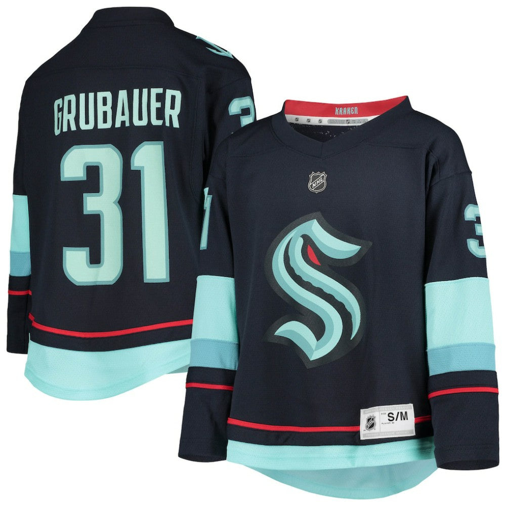 Philipp Grubauer Seattle Kraken Youth Home Replica Player Jersey - Deep Sea Blue Jerseys