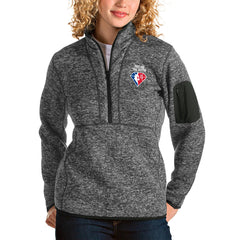 Portland Trail Blazers Antigua Women's NBA 75th Anniversary Fortune Quarter-Zip Pullover Jacket - Heathered Charcoal for sale