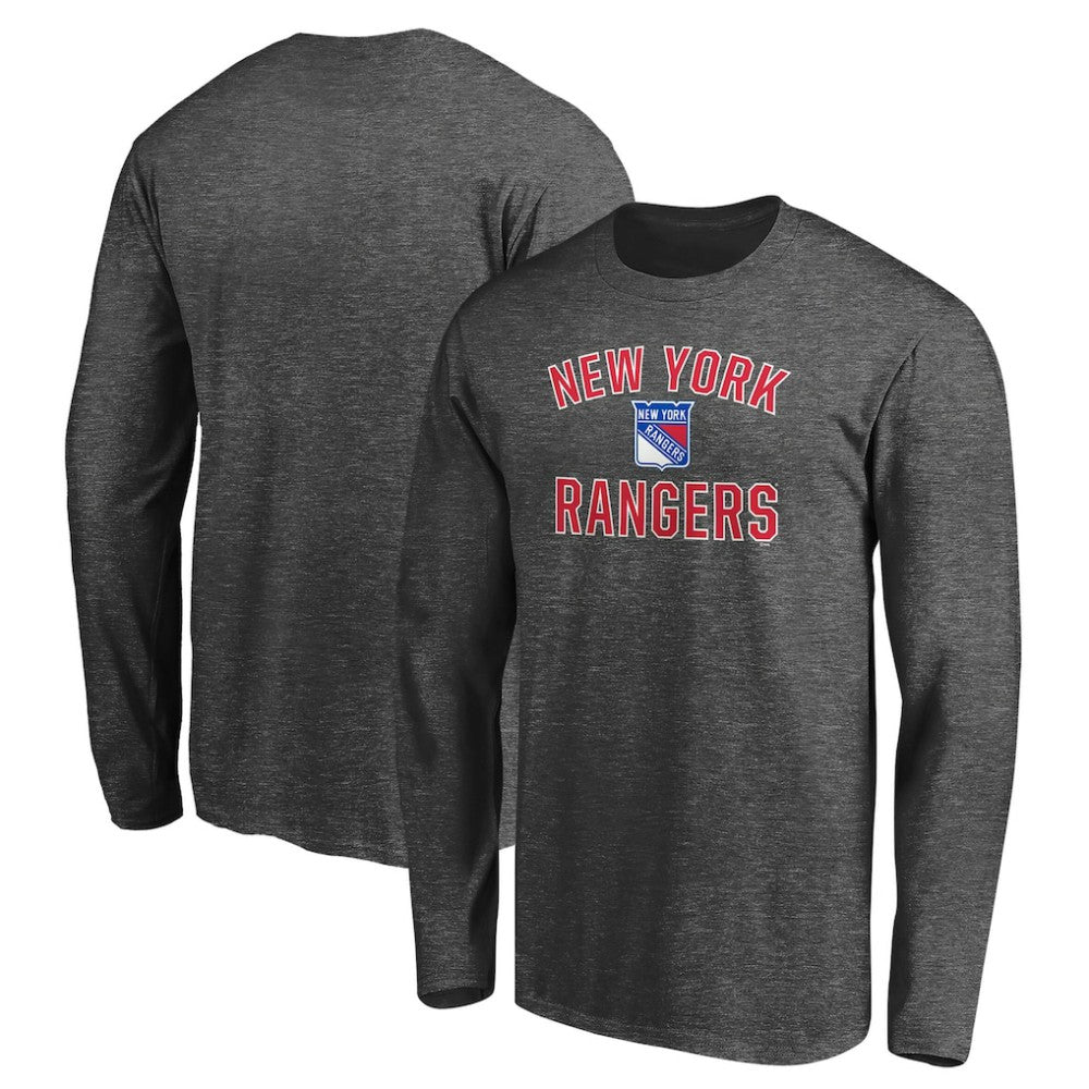 New York Rangers Victory Arch Long Sleeve T-Shirt - Charcoal T-shirts