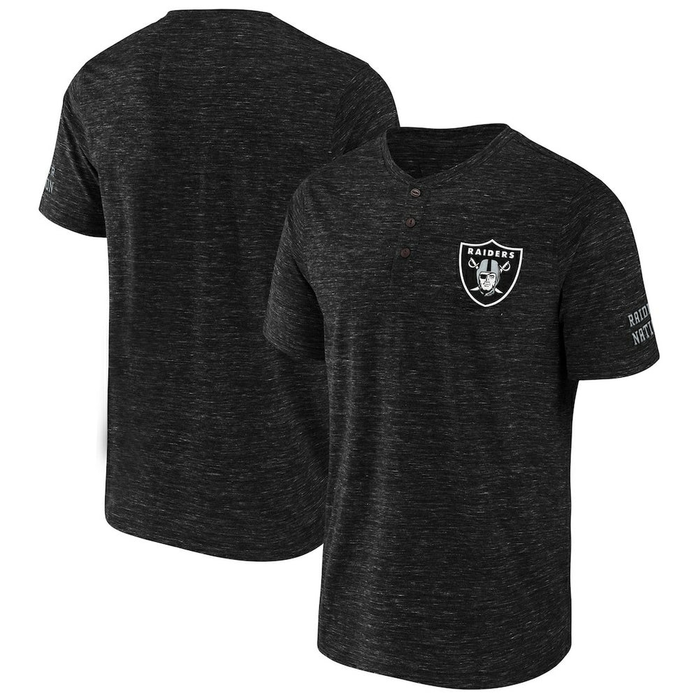 Las Vegas Raiders NFL x Darius Rucker Collection Slub Henley T-Shirt - Black outlet