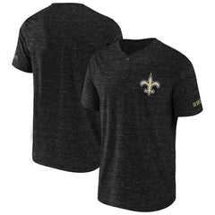 New Orleans Saints NFL x Darius Rucker Collection Slub Henley T-Shirt - Black outlet