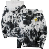 Minnesota Vikings DKNY Sport Women's Dakota Oversized Tie-Dye Half-Zip Hoodie - White/Black for sale