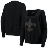 New Orleans Saints Cuce Women's Winners Square Neck Pullover Sweatshirt - Black cheap