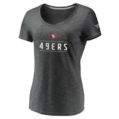 San Francisco 49ers Women's League Leader Space Dye V-Neck T-Shirt - Charcoal for sale