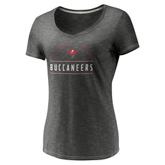 Tampa Bay Buccaneers Women's League Leader Space Dye V-Neck T-Shirt - Charcoal for sale