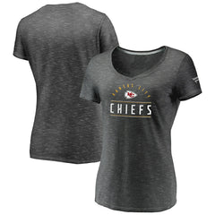Kansas City Chiefs Women's League Leader Space Dye V-Neck T-Shirt - Charcoal online