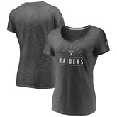 Las Vegas Raiders Women's League Leader Space Dye V-Neck T-Shirt - Charcoal outlet