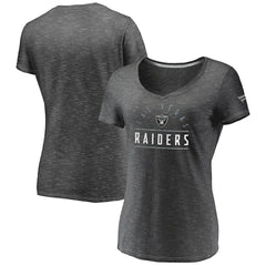 Las Vegas Raiders Women's League Leader Space Dye V-Neck T-Shirt - Charcoal outlet