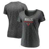 Chicago Bulls Women's Double-Fade Space-Dye V-Neck T-Shirt sale - Charcoal on sale