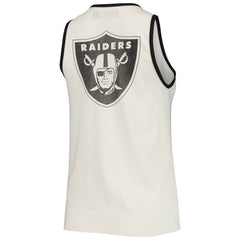 Las Vegas Raiders Junk Food Women's Throwback Pop Binding Scoop Neck Tank Top - White/Black discount