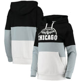 Chicago White Sox G-III Sports by Carl Banks Women's Block and Tackle Colorblock Pullover Hoodie Black/Gray