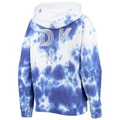 Chicago Cubs DKNY Sport Women's Dakota Tie-Dye Half-Zip Hoodie White/Royal