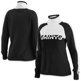New Orleans Saints WEAR by Erin Andrews Women's Ski Raglan Pullover Sweater - Black sale