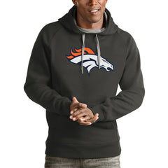 Denver Broncos Antigua Victory Pullover Hoodie - Charcoal on sale