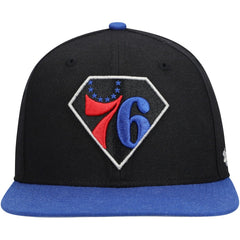 Philadelphia 76ers '47 75th Anniversary Carat Captain Snapback Hat - Black/Royal sale