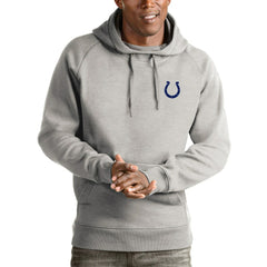 Indianapolis Colts Antigua Logo Victory Pullover Hoodie - Heathered Gray sale