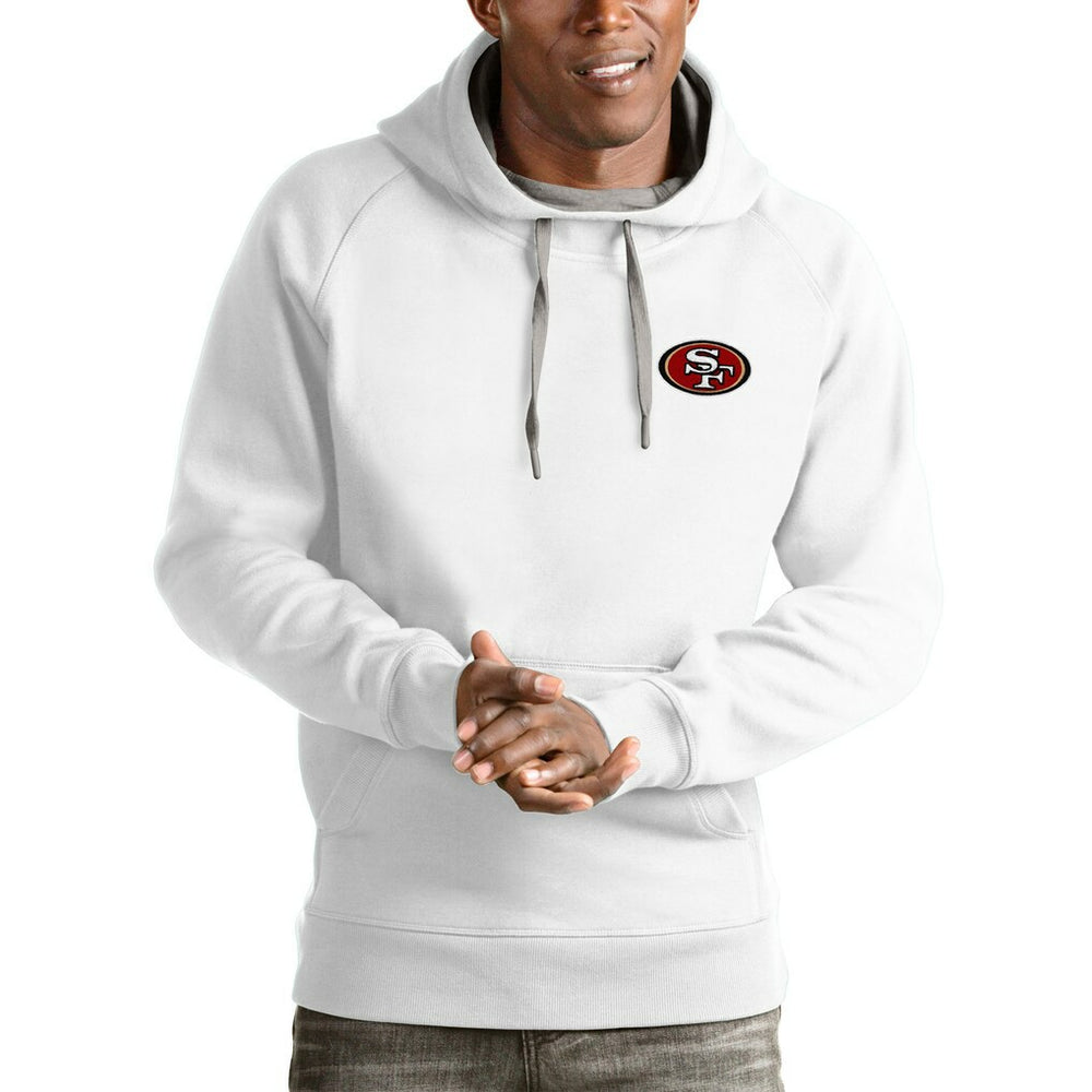 San Francisco 49ers Antigua Logo Victory Pullover Hoodie - White discount