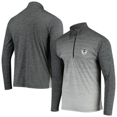 Las Vegas Raiders Antigua Throwback Cycle Quarter-Zip Jacket - Black/Heathered Gray on sale