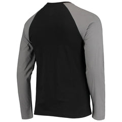 Las Vegas Raiders New Era League Raglan Throwback Long Sleeve T-Shirt - Black/Gray discount
