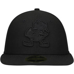 Cleveland Browns New Era Historic Logo Black on Black Low Profile 59FIFTY II Fitted Hat - Black sale
