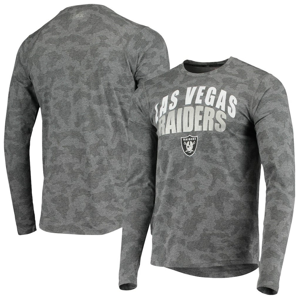 Las Vegas Raiders MSX by Michael Strahan Camo Performance Long Sleeve T-Shirt - Black discount