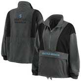 Seattle Kraken WEAR by Erin Andrews Women's Popover Packable Half-Zip Jacket - Charcoal Jackets