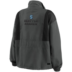 Seattle Kraken WEAR by Erin Andrews Women's Popover Packable Half-Zip Jacket - Charcoal Jackets