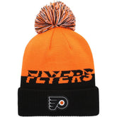 Philadelphia Flyers adidas COLD.RDY Cuffed Knit Hat with Pom - Orange/Black Hats