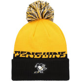 Pittsburgh Penguins adidas COLD.RDY Cuffed Knit Hat with Pom - Yellow/Black Hats
