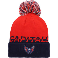 Washington Capitals adidas COLD.RDY Cuffed Knit Hat with Pom - Red/Navy Hats