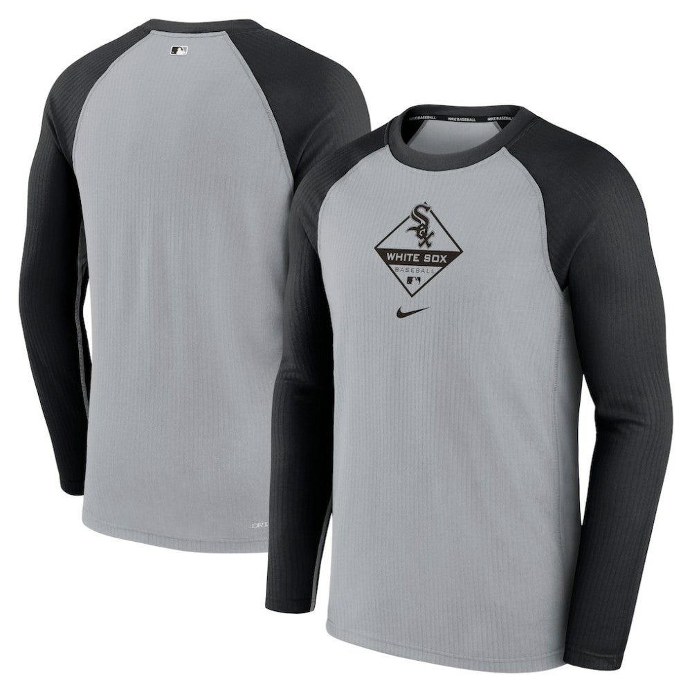 Chicago White Sox Game Authentic Collection Performance Raglan Long Sleeve T-Shirt Gray/Black
