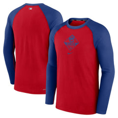 Chicago Cubs Game Authentic Collection Performance Raglan Long Sleeve T-Shirt Red/Royal