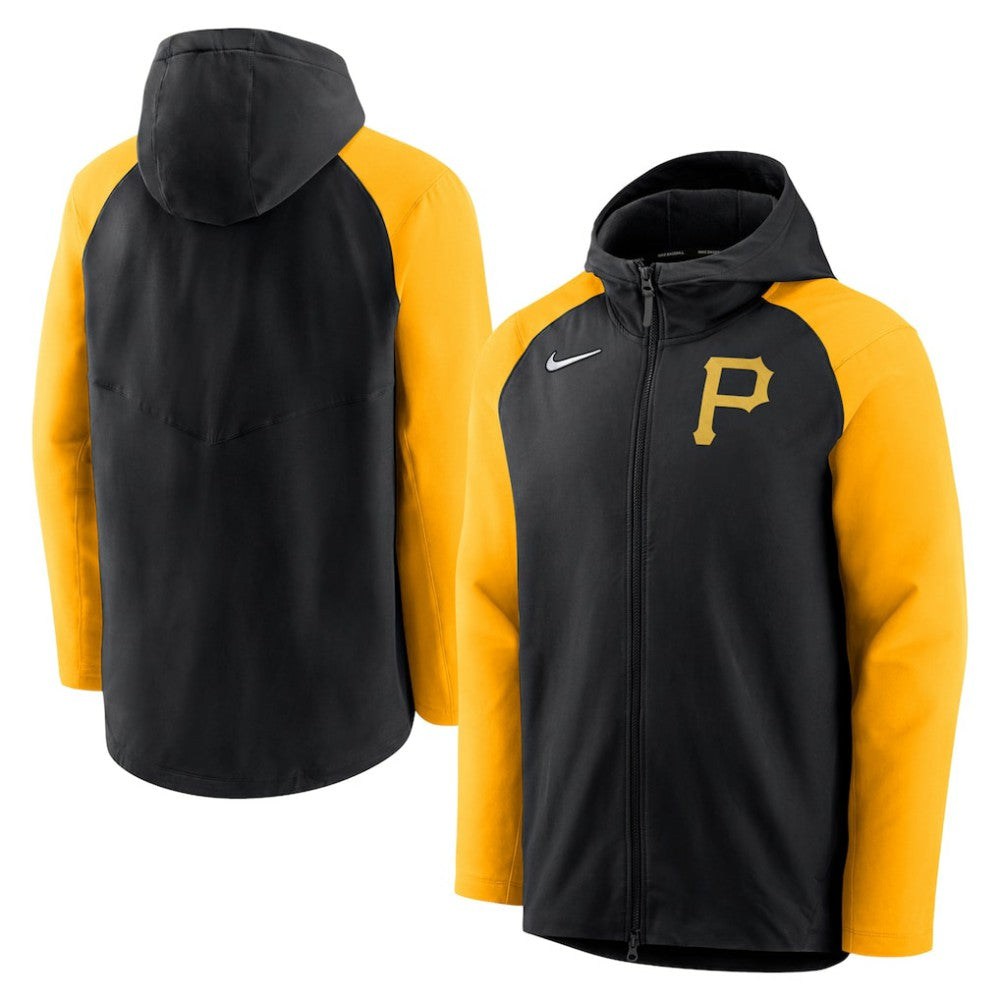 Pittsburgh Pirates Authentic Collection Performance Raglan Full-Zip Hoodie Black/Gold