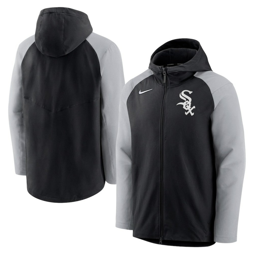 Chicago White Sox Authentic Collection Performance Raglan Full-Zip Hoodie Black/Gray