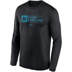 Miami Marlins Authentic Collection Performance Long Sleeve T-Shirt Black