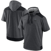 Athletics Authentic Collection Dry Flux Performance Quarter-Zip Short Sleeve Hoodie Heathered Charcoal/Black