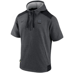 Athletics Authentic Collection Dry Flux Performance Quarter-Zip Short Sleeve Hoodie Heathered Charcoal/Black