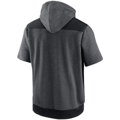 Athletics Authentic Collection Dry Flux Performance Quarter-Zip Short Sleeve Hoodie Heathered Charcoal/Black