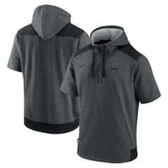 St. Louis Cardinals Authentic Collection Dry Flux Performance Quarter-Zip Short Sleeve Hoodie Heathered Charcoal/Black
