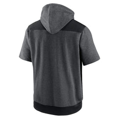 St. Louis Cardinals Authentic Collection Dry Flux Performance Quarter-Zip Short Sleeve Hoodie Heathered Charcoal/Black